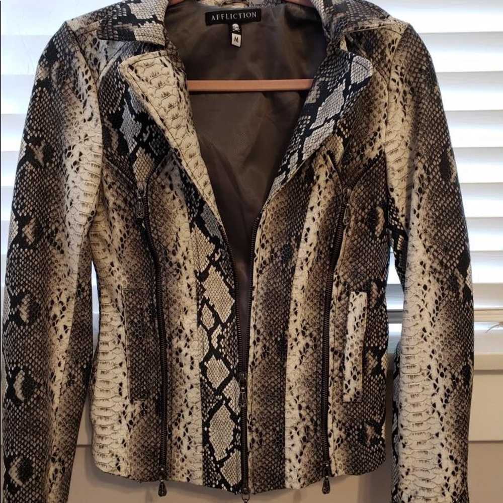 buckle leather jacket